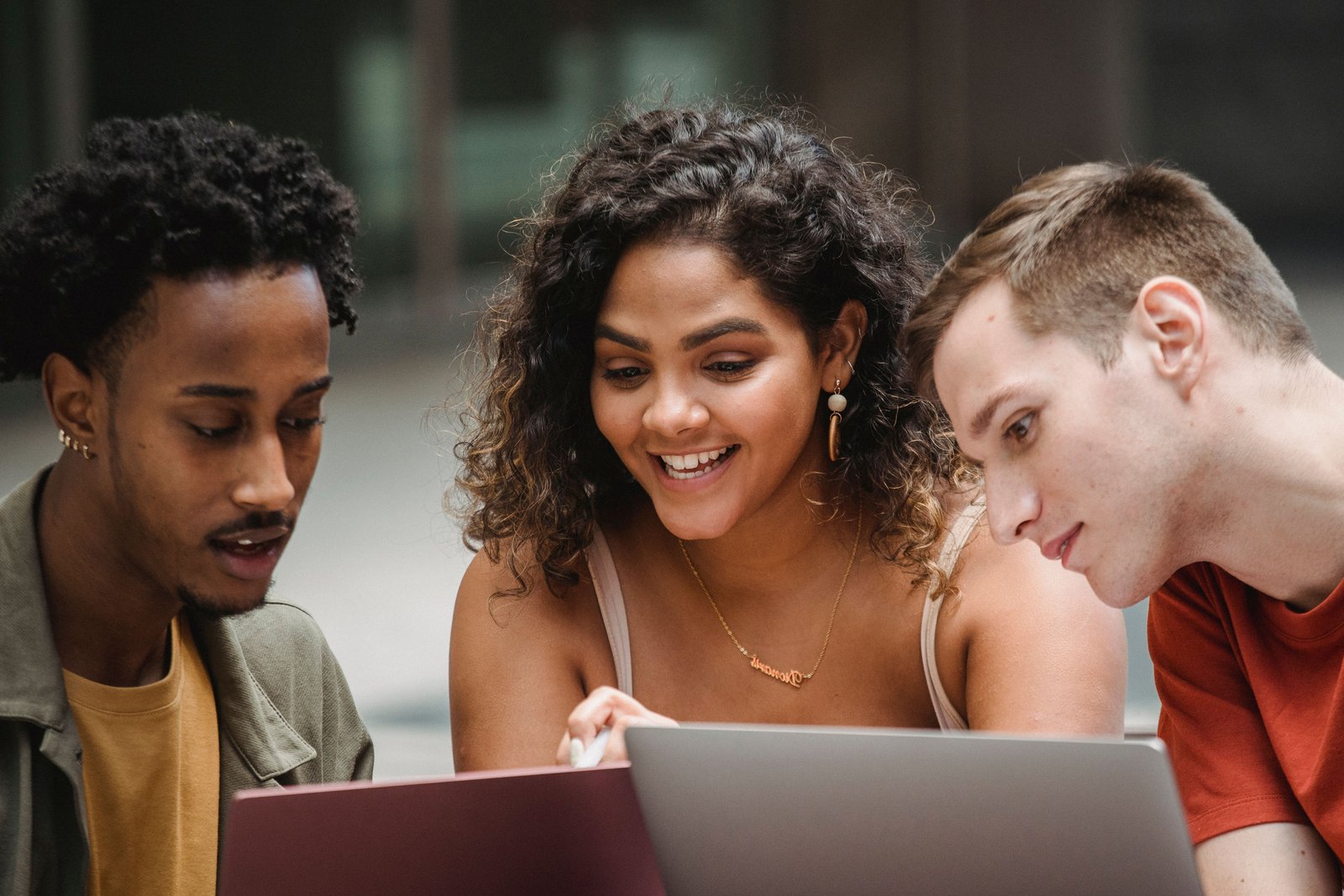 Diverse international students studying together